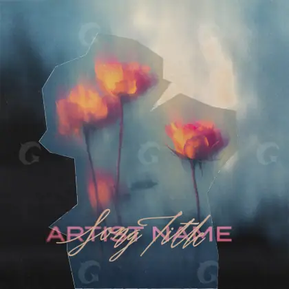 Album cover art “Blue Flower”: flower and cloud, blue tones