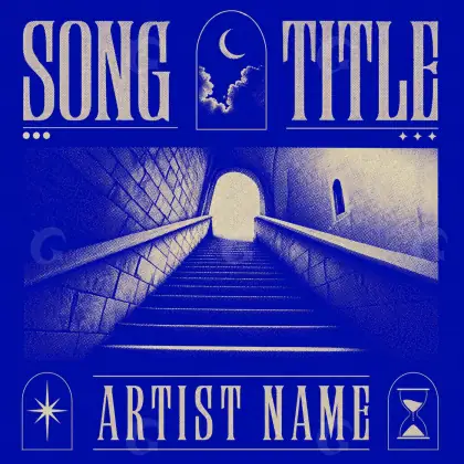 Music cover artwork “Blue Glass”: glass and star, blue tones