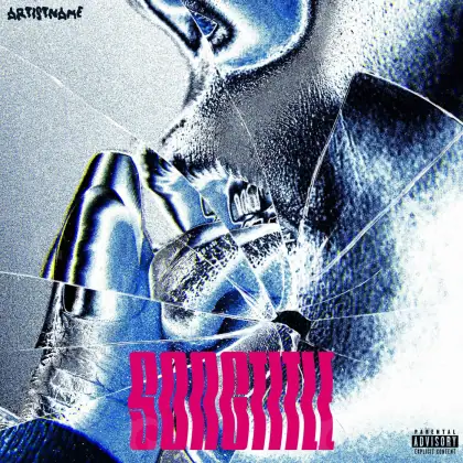 Обложка для песни «Blue Glass»: стекло; палитра — синяя