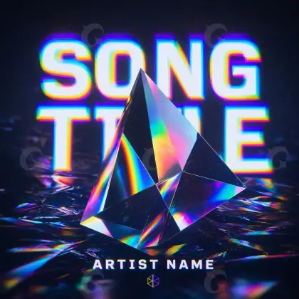 Premade cover art “Blue Glass”: glass and neon, blue tones