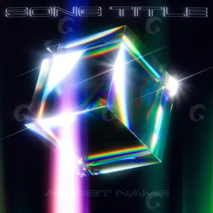 Portada prediseñada «Blue Glass»: cristal y cubo; color azul