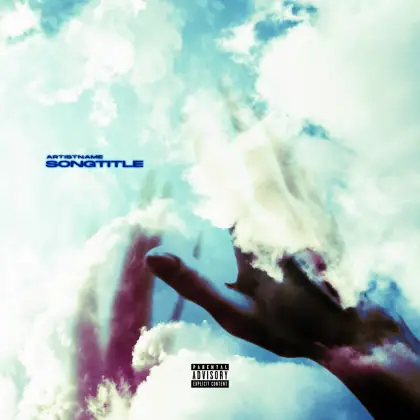 Arte de portada musical «Blue Hand»: mano y agua; color azul
