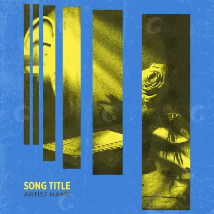 Arte de portada musical «Blue Lettering»: tipografía; color azul