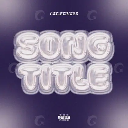Arte de portada musical «Blue Lettering»: tipografía y abstracción; color azul
