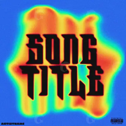 Arte de portada musical «Blue Lettering»: tipografía y abstracción; color azul