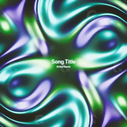 Music cover artwork “Blue Lettering”: lettering and abstract, blue tones