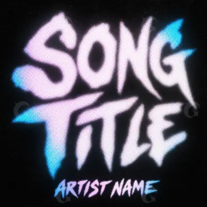 Album cover art “Blue Lettering”: lettering and abstract, blue tones