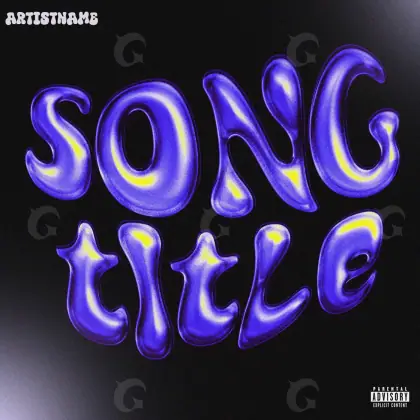 Portada para canción «Blue Lettering»: tipografía y abstracción; color azul
