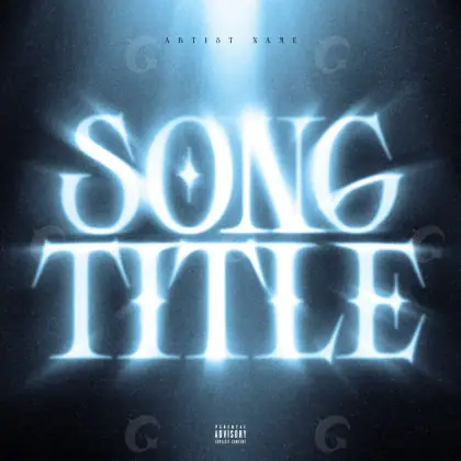 Premade cover art “Blue Lettering”: lettering, blue tones