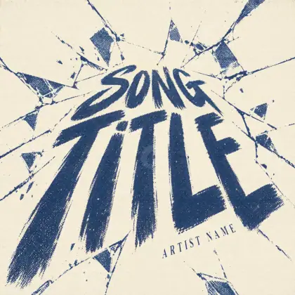 Premade cover art “Blue Lettering”: lettering, blue tones