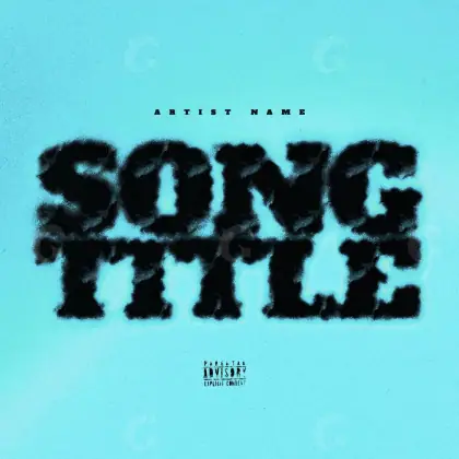 Music cover artwork “Blue Lettering”: lettering, blue tones