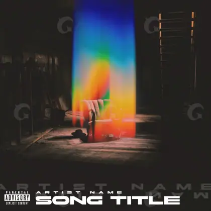 Arte de portada musical «Blue Lettering»: tipografía; color azul