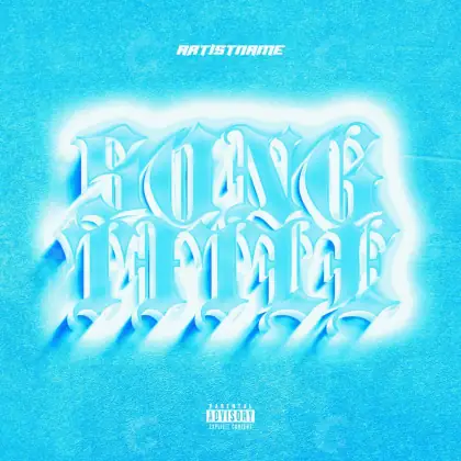 Music cover artwork “Blue Lettering”: lettering, blue tones