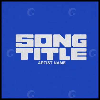 Готовая обложка для трека «Blue Lettering»: типографика; палитра — синяя