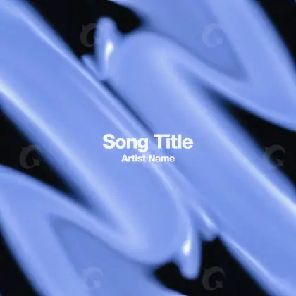 Готовая обложка для трека «Blue Lettering»: типографика; палитра — синяя