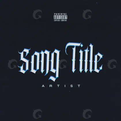Готовая обложка для трека «Blue Lettering»: типографика; палитра — синяя