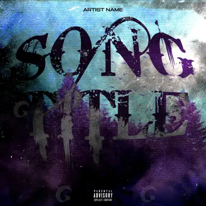 Arte de portada musical «Blue Lettering»: tipografía; color azul