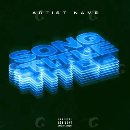 Portada para canción «Blue Lettering»: tipografía; color azul