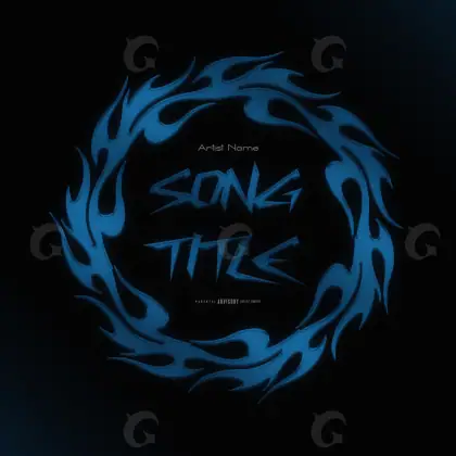 Premade cover art “Blue Lettering”: lettering, blue tones