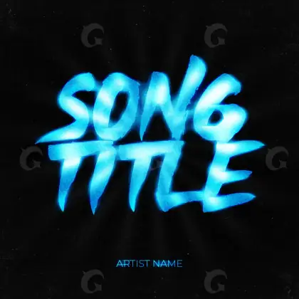 Обложка для альбома «Blue Lettering»: типографика и абстракция; палитра — синяя
