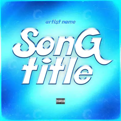Premade cover art “Blue Lettering”: lettering, blue tones