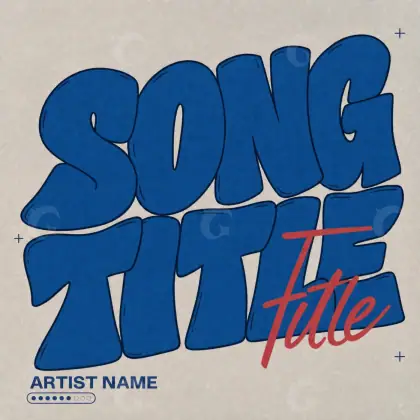 Premade cover art “Blue Lettering”: lettering, blue tones