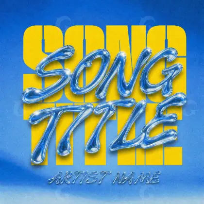 Обложка для песни «Blue Lettering»: типографика; палитра — синяя