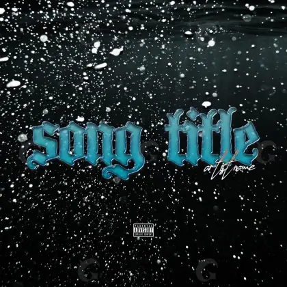 Готовая обложка для трека «Blue Lettering»: типографика; палитра — синяя