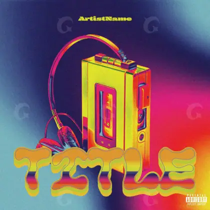 Arte de portada musical «Blue Lettering»: tipografía; color azul