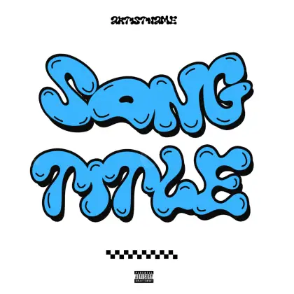 Готовая обложка для трека «Blue Lettering»: типографика и абстракция; палитра — синяя