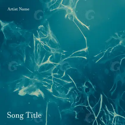 Arte de portada musical «Blue Lettering»: tipografía y abstracción; color azul
