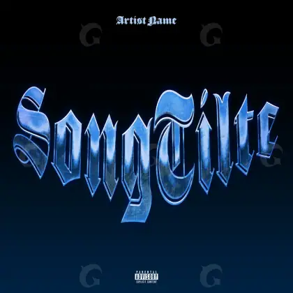 Portada para canción «Blue Lettering»: tipografía; color azul