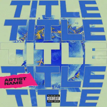 Arte de portada musical «Blue Lettering»: tipografía; color azul
