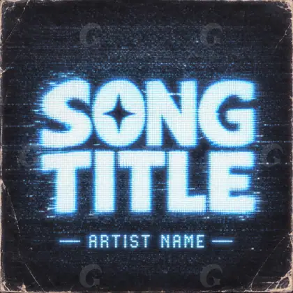 Обложка для песни «Blue Lettering»: типографика и абстракция; палитра — синяя
