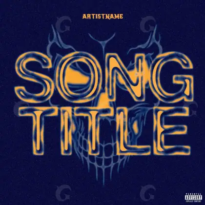 Music cover artwork “Blue Lettering”: lettering, blue tones
