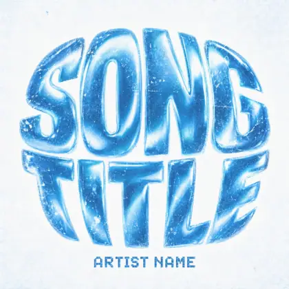 Обложка для альбома «Blue Lettering»: типографика и абстракция; палитра — синяя