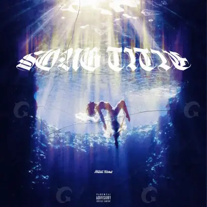 Music cover artwork “Blue Lettering”: lettering, blue tones