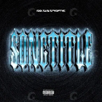 Music cover artwork “Blue Lettering”: lettering, blue tones