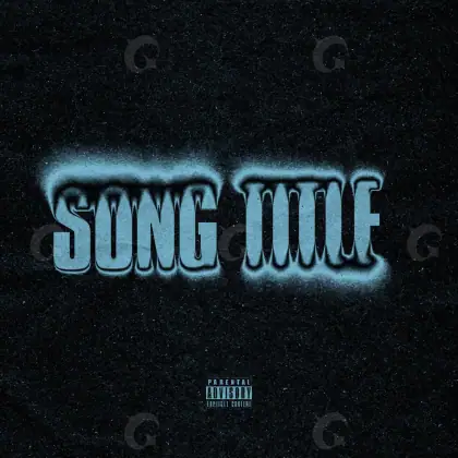 Music cover artwork “Blue Lettering”: lettering and abstract, blue tones