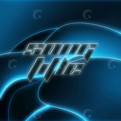 Premade cover art “Blue Lettering”: lettering, blue tones
