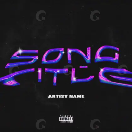 Music cover artwork “Blue Lettering”: lettering and abstract, blue tones