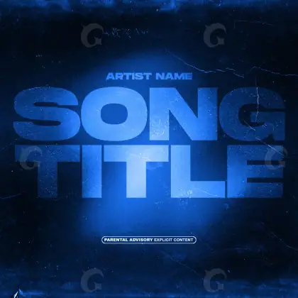 Готовая обложка для трека «Blue Lettering»: типографика; палитра — синяя