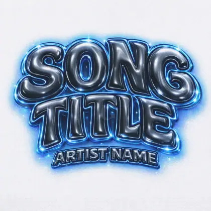 Music cover artwork “Blue Lettering”: lettering and abstract, blue tones