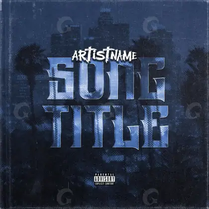 Arte de portada musical «Blue Lettering»: tipografía; color azul