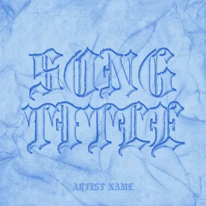 Portada para canción «Blue Lettering»: tipografía; color azul