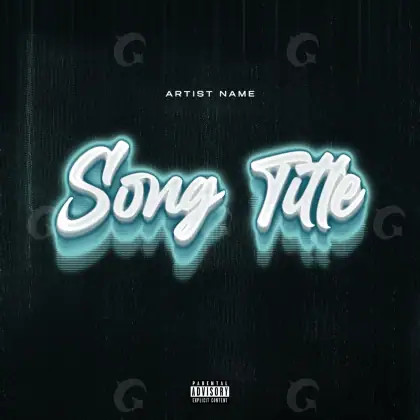 Music cover artwork “Blue Lettering”: lettering, blue tones