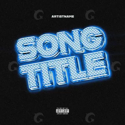 Music cover artwork “Blue Lettering”: lettering, blue tones