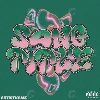 Portada para canción «Blue Lettering»: tipografía y abstracción; color azul