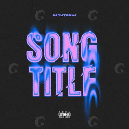 Готовая обложка для трека «Blue Lettering»: типографика; палитра — синяя