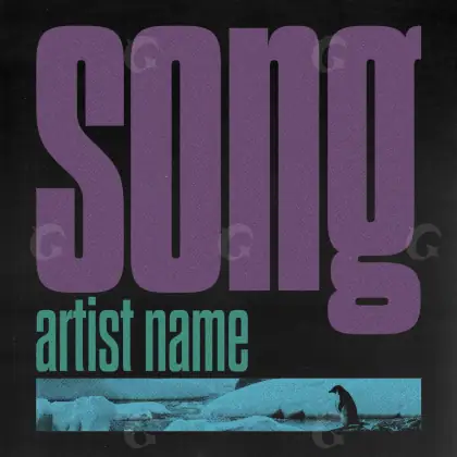 Premade cover art “Blue Lettering”: lettering, blue tones